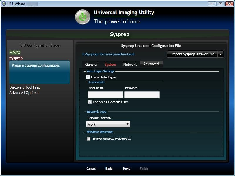 uiu sysprep prepare configuration